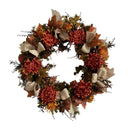 Wholesale Autumn Artificial Chrysanthemum Wreath with Maple Leaves Rustic Fall Door Decor