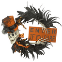 Skull with an Orange Hat for Halloween Wreaths
