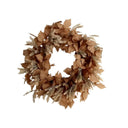 Artificial Minimalist Autumn Wreath - Faux Copper Leaves & Feathery Plumes for Modern Front Door Decor