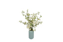 Wholesale Artificial White Cherry Blossom Arrangement in Sage Green Vase - Modern Spring Decor