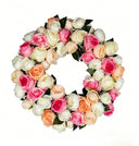 Deluxe Artificial Rose & Peony Wreath - Multi-Color Faux Floral Door & Wall Decor for Events & Retailers
