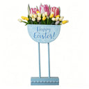 Wholesale Bulk Easter Tulip Bunch – 3-Stem Wrapped Artificial Flowers, Yellow Gradient Silk Tulips with Holiday Packaging, Retail-Ready Spring Seasonal Display