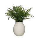 Wholesale Artificial Mother Fern Plant in Textured White Ceramic Vase, Faux Potted Fern for Home Decor