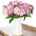Pink Faux Peony Arrangement in Glass Vase
