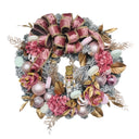Wholesale Pink Nutcracker and Premium Ribbon Christmas Wreath – Sweet Modern Holiday Decor