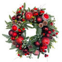 Red Ornaments Pinecone Wreaths