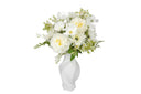 Wholesale Artificial White Peony Flower Arrangement in White Ceramic Vase