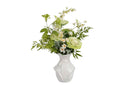 Wholesale Artificial Flower Arrangement, Cream Rose & Champagne Hydrangea Fake Floral for Home Wedding Decor
