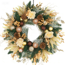Christmas Wreaths for Front Door 24 Inch Champagne Gold Door Wreath with Ball Ornaments, Rose Holiday Thanksgiving Christmas Wreath Decor