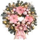 Wholesale 22inch Christmas Pink Wreath Elegant Magnolia Christmas Door Wreath,Festive Winter Decor,Pink Decorations for Wedding