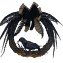 Black coffee-colored ribbon, black little bird Halloween Wreaths