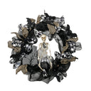 Skeleton Body with Black-and-white Ribbon Wreath
