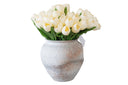 Wholesale Artificial Pink Tulip Potted Plant – Spring Tulips in White Ceramic Planter