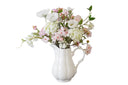 Butterfly Peony White Hydrangea in White Ceramic Planter