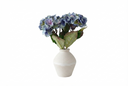 Artistic Faded Blue Hydrangea Arrangement in Rustic Ceramic Vase,Vintage Faux Floral Centerpiece for Wabi-Sabi & Earthy Decor