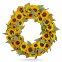 Artificial Sunflower Wreath for Front Door,Large Yellow Floral Wreath for Home Decor, Wedding & Fall Harvest