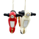 Red and White Motorcycle Ornaments